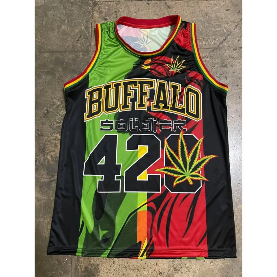 Bob Marley Buffalo Soldier Emphire MNL Red/Green Jersey, Reggae Jersey, Full Sublimation Jersey