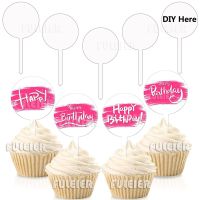 5cm or 7cm Round Acrylic Cake Toppers Clear Blank Circle DIY Cake Topper for Wedding Birthday PartyCake Decorations Tools