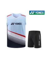 YONEX Yonex ชุดออกกำลังกายแขนกุดชุดแบดมินตันชุดตาข่ายผู้ชายและผู้หญิงเสื้อยืดเสื้อกล้ามกีฬา Yy