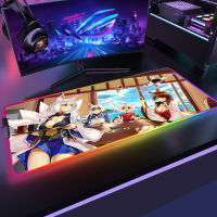 Azur Lane Anime Mousepad RGB Keyboard Gaming Accessories Rubber Mouse Pad Gamer Lighting Mouse Mats LED Mice Office Table Pad