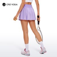 CRZ YOGA Pleated Tennis Skorts Skirts for Women with Pockets 13 High Waisted Golf Skirts Workout Casual Skirts Comfy