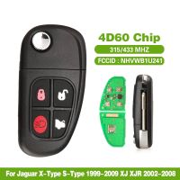 CN025008 Aftermarket Remote Key Fob NHVWB1U241 For Jaguar X Type XJ8 S Type 2001-2008 4 Button 434MHz With 4D60 Chip Car Key