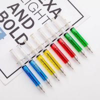 8pcs Syringe Pen Blue Color Ink Ballpoint Pens 0.7mm Signature Stationery Ballpen Novelty Gift Office School Supplies A6219 Pens