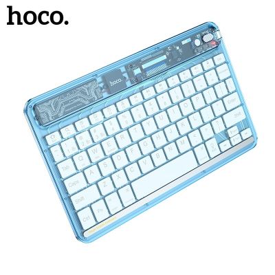 HOCO Transparent Bluetooth 5.0 Wireless Keyboard Rechargeable For Laptop Tablet LED Light Ultra-Slim Keyboard For iPad Windows