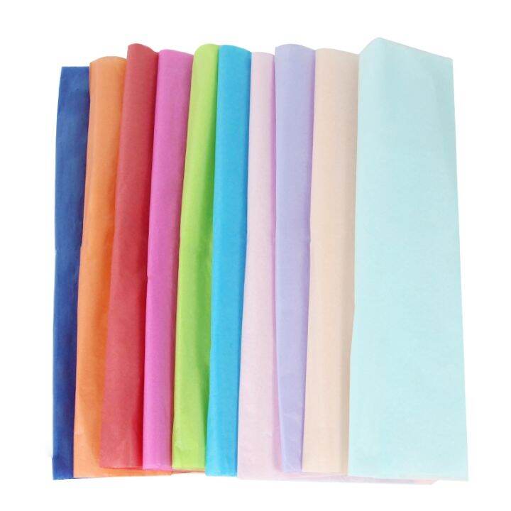 อุปกรณ์ตกแต่งห่อกระดาษทิชชู่สีทึบ10แผ่นขนาด0ซม-ห่อช่อดอกไม้กระดาษ-diy