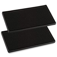 2PCS PVC Tableware Mat Soft Rubber Mat for Bar Home Restaurant Dining Table Drain Insulation Mat for Glasses Tableware