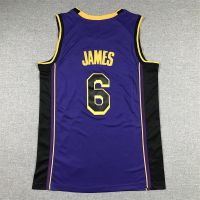 23 เสื้อบาสเก็ตบอลฤดูกาลใหม่ Lakers No. 6 ชุดบาสเก็ตบอลปัก James ชุดฝึกบาสเก็ตบอล