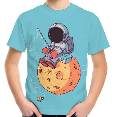 Children Cartoon Galaxy T-Shirt Planet Astronaut 3D Funny Print Kids Baby Clothing T Shirt Teen Youth Cool Tshirt 4-20Y Tee Tops