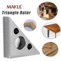 MAKLE Aluminum Alloy Right Angle Ruler Mini Pocket Square DIY Triangle Ruler Height Measuring Gauging Woodworking Tools Shoes Accessories