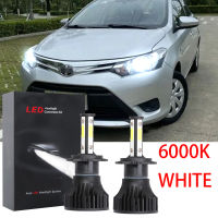 สำหรับ TOYOT VIOS Gen3 2014-2018หลอดไฟหน้าไฟฉายคาดศีรษะ2015ไฟหน้ารถมอเตอร์ไซค์แบบ LED 6000K ชุดหลอดไฟเปลี่ยนฮาโลเจน