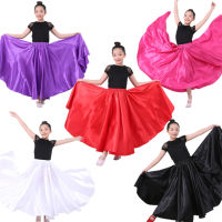 ใหม่สาว Flamenco กระโปรงสเปนชุดเต้นรำปฏิบัติการแข่งขันเวทีนักร้องประสิทธิภาพ costuems สำหรับเด็ก flamen กระโปรง