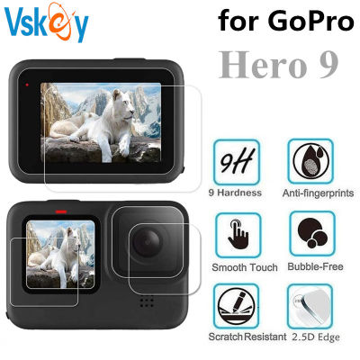 VSKEY 15PCS Tempered Glass for GoPro Hero 9 Camera LCD Screen Protector Lens Cap Scratch-resistant Protective Film
