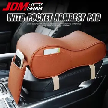 Car Armrest Cushion, Carbon Fiber Leather Auto Center Console Pad, Memory  Foam Armrest Box with Storage Bag, Hand Rest Pillow with Organizer Pockets
