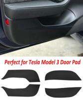 For Tesla Model 3 Door Anti-Kick Vinyl Wrap Sticker Door Edge Guard Protector Carbon Fiber 4PCS/Set - Upgrade Version Cables