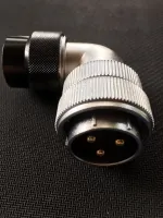 คอนเนคเตอร์ต่อสายไฟ WF28 3pole #6sqmm 50A, cable OD.10.5-12.5 mm Angle connector IP55 WF28J3TW male poles