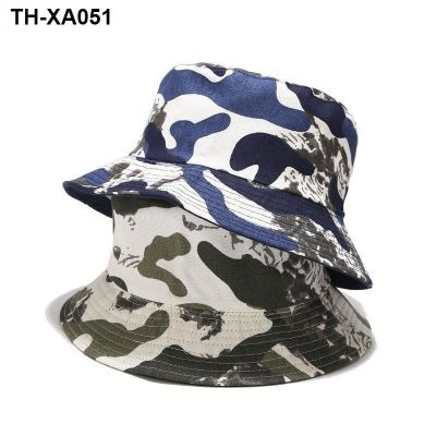 Camouflage double basin hat spring and summer travel sunscreen sunshade men women pure printed fisherman