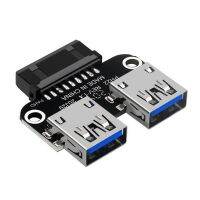 20Pin to Dual USB3.0 Adapter Connverter Desktop Motherboard 19 Pin/20P Header to 2 Ports USB a Female ConnectorPH22