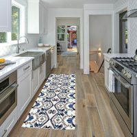 〖Cozyroom shop〗 Non Slip Floor Mat Bohemian Kitchen Mat Door Rugs For Living Room Wrinkle Resistant Kitchen Rugs Boho Carpet Kitchen Floor Mat