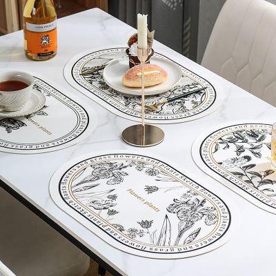【YF】 Table Mat Set Bowl Pad Coaster Washable PVC Dining Placemats Modern Home Decoration Accessories