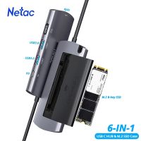 Netac USB HUB Type C M2 SSD 6 In 1 Case 4K HDMI Adapter USB 3.0 RJ45 SSD Disk Case Enclosure External for Macbook Laptop Desktop