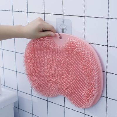 【YF】 Exfoliating Shower Massage Scraper Bathroom Non-slip Bath Mat Back Brush Silicone Foot Wash Body Cleaning Bathing Tool