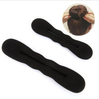 Multi size Sponge Black Hair Styling Donut Bun Curler Maker Ring Magic Foam Donut Twist Tool Hair Clip 17.5cm and 22.5cm