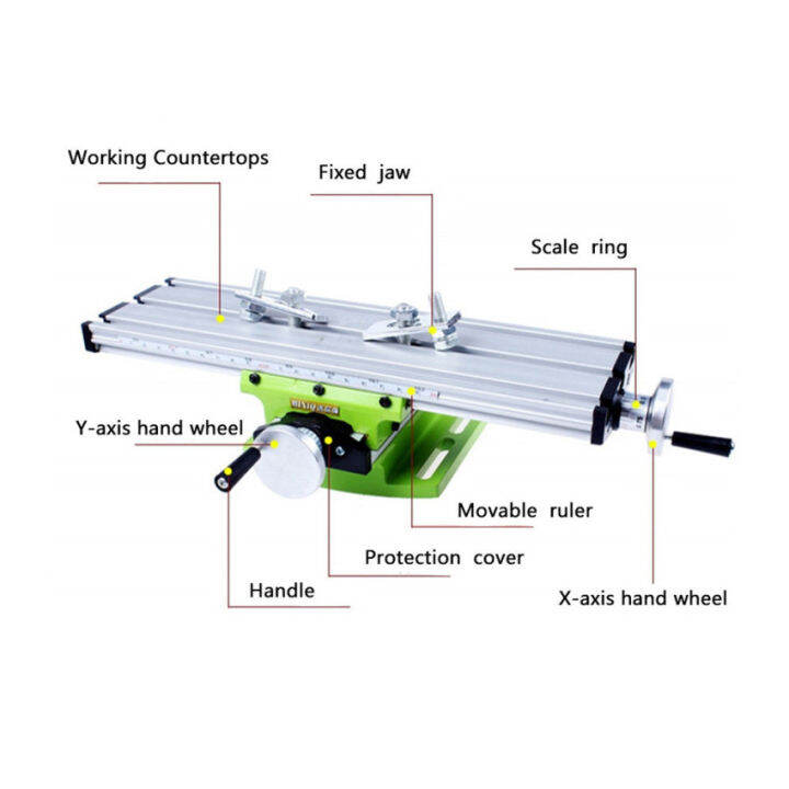 เครื่องกัดอเนกประสงค์ขนาดเล็ก-ตั้งโต๊ะหัวจับสว่านแบบอเนกประสงค์-x-y-axis-ปรับได้