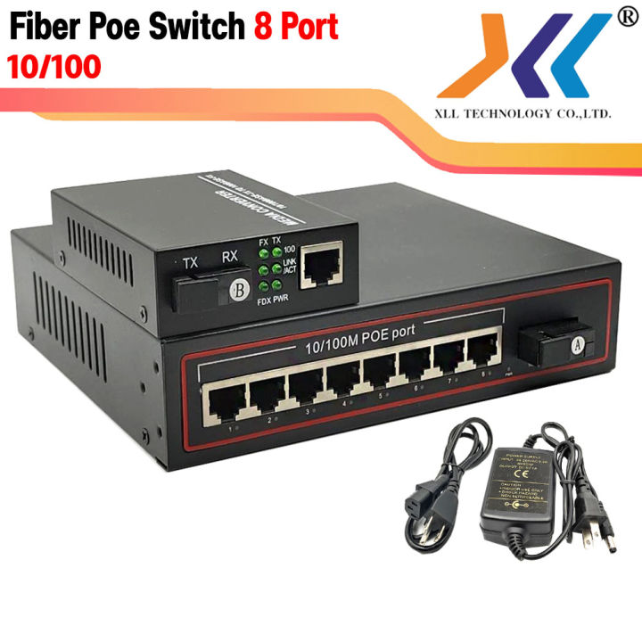 8 Port Poe Fiber Switch 8 Port สำหรับกล้องวงจรปิด Ip-Camera  ทุกยี่ห้อเหมาะกับการติดตั้งกล้องวงจรปิดระยะไกล | Lazada.Co.Th