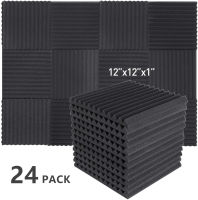 24PCS Sound Foam Sponge 300x300x25mm Studio Acoustic Foam Sound Proofing Protective Sponge Soundproof Absorption Treatment Panel