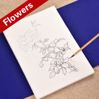 Chinese Line Drawing Flower Tracing Paper Lotus Peach Blossom Drawing Manuscript Chinese Watercolor Painting Coloring Practice