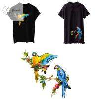 กางเกงยีนส์ BOWENDA บนเสื้อผ้าเหล็ก DIY ความร้อนสติ๊กเกอร์ตกแต่งเล็บ Parrot Applique