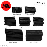 Kaidi ท่อหด 127 ชิ้น สีดำ 7 ขนาด ท่อหดหุ้มสายไฟ กันไฟดูด คุณภาพอย่างดี