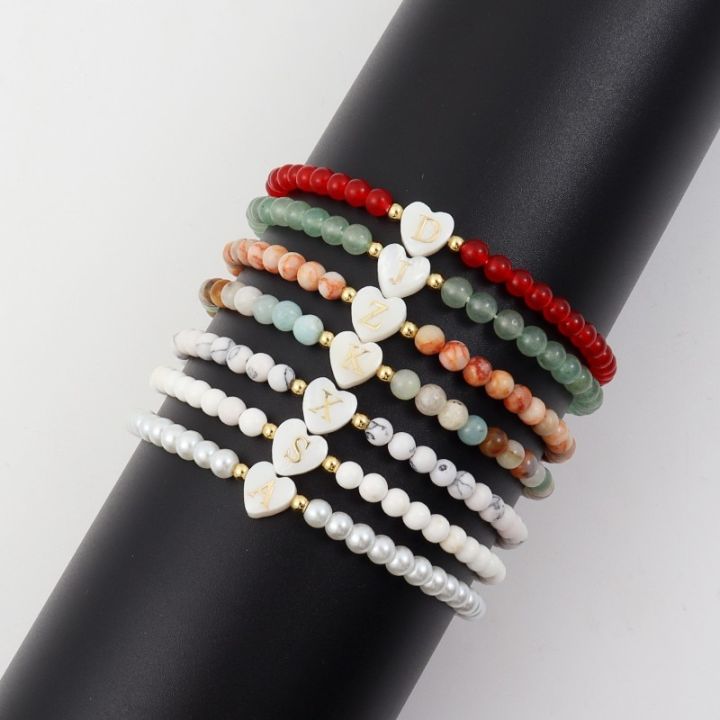 new-classic-heart-shape-a-z-initial-letter-women-bracelet-temperament-4mm-stone-handmade-bracelet-for-women-jewelry-gift