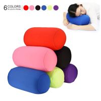 Round Column Pillow Neck Body Cushion Pad EPS Particles Filling Sleep Nap Pillow Home Bedroom Bedding Accessories Solid Color