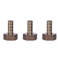 3X Gold Brass Fitting 10Mm Hose Barb 1/2 Inch NPT Female Thread Straight Connector