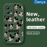 เคส Dienya สำหรับ Redmi Note 12เคสการ์ตูนมิกกี้น่ารักเมาส์ดีไซน์ใหม่กันตกเคสโทรศัพท์หนังซิลิโคนหนาอัพเกรดป้องกันการกระแทกเคสสีขอบนิ่ม