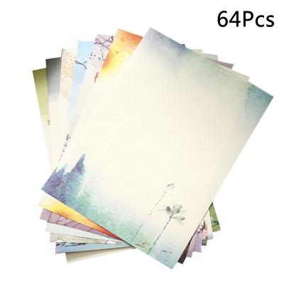 64pcs Chinese Style Retro Writing Paper Vintage Letter Paper Stationery Sets (Random Pattern)