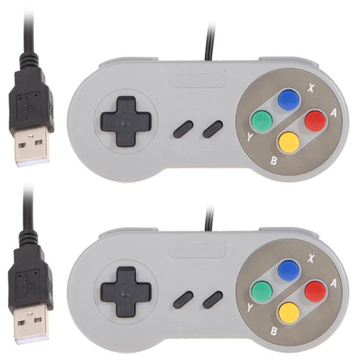 2ชิ้นแผ่นเกม-usb-ตัวควบคุม-famicom-คลาสสิกสำหรับซูเปอร์นินเทนโด-snes-pc-mac-psp-อุปกรณ์เสริมสำหรับเล่นเกม