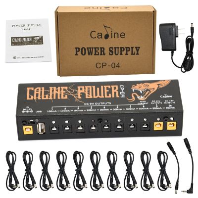 Caline CP-04 Guitar Effect Pedal Power Supply 10เอาต์พุตแยก (9V, 12V, 18V) ลัดวงจร/ป้องกันเกิน