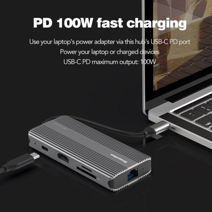 100w-ชนิด-c-ไปยัง-usb-3-1ฮับแท่นวางมือถือ8k-30hz-4k-120hz-60hz-hdmi-2-1บัตร-tf-sd-สำหรับการต่อแมคบุ๊กโปรแอร์-acce-feona