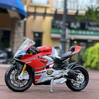 1:18ดูคาติ Panigale รถ V4S ของเล่นโมเดลมอเตอร์ไซค์อัลลอยการจำลองสูงโมเดลรถแข่งโลหะหล่อสำหรับเด็ก