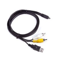 3in1 USB Charger Data A/V TV Cable For Sony Cybershot DSC-W810 DSC-W830 Camera