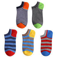 5 Pairs Lot Large Size Mens Socks Spring Summer Sports Breathable Fitted Striped Patchwork Ankle Socks Gifts for Men Meias