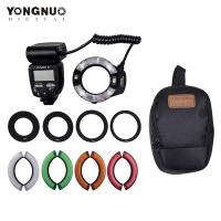 YONGNUO Professional YN14EX II Macro Ring Flash Light Kit with Large Size LCD Display Adapter Rings Color Temperature Filters Hot Shoe Mount Support M/TTL Flash for DSLR Cameras