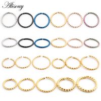 Alisouy 1pc 0.8/1/1.2/1.6mm Thin Nose Ring Septum Helix Nostril Labret Lip Piercing Stainless Steel Cartilage Clip Hoop Earrings Body jewellery