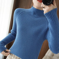 autumn and winter new sweater ladies simple casual draw high neck solid color cashmere women sweater