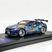 【Chat-support】 Sarkar Express เวลารุ่น1:64 GT-R นิสสัน R35รถโมเดล Diecast ฟ้าทะเล