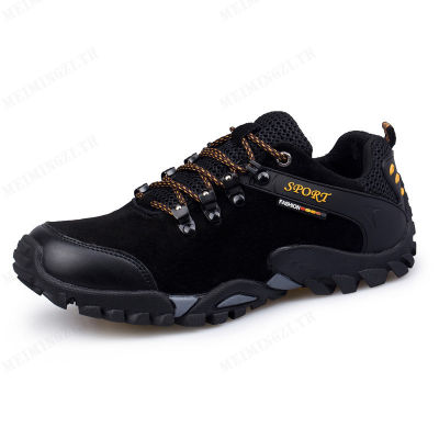 Meimingzi รองเท้าเดินป่าฤดูใบไม้ร่วงและฤดูหนาวของผู้ชายขนาดใหญ่ 46 รองเท้ากีฬาหนังกันลื่นและทนต่อการสึกหรอ