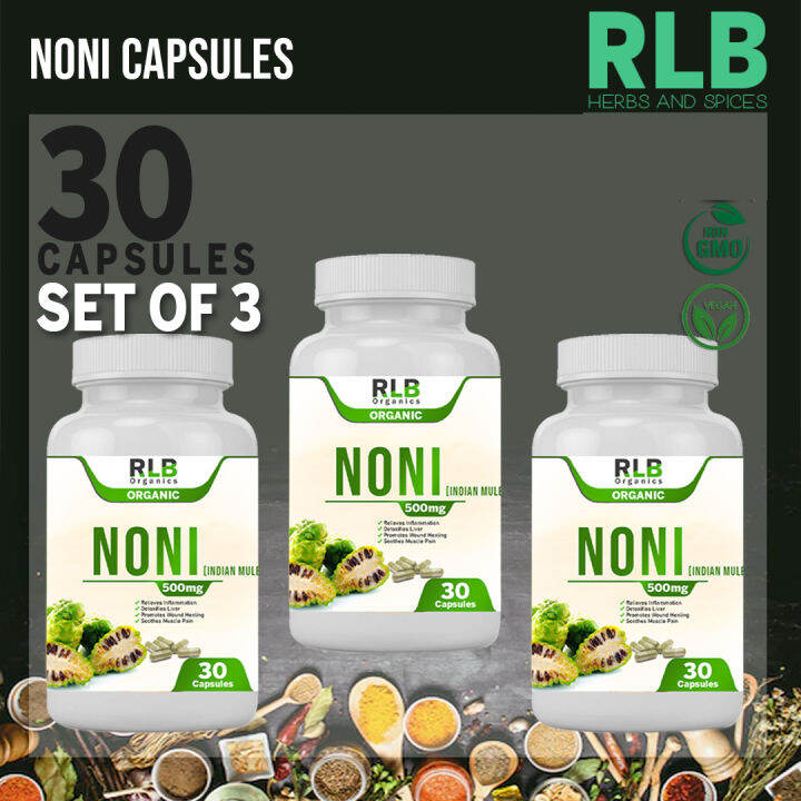 Set of 3 Noni Capsules 30 pcs Has Antibacterial Antifungal Anti