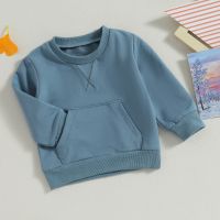 Solid Casual Kids Sweatshirt Fall Girls Boys Clothes Long Sleeve Crew Neck Embroidery Hoodie Pullover Tops for Baby Hoodies